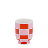 Vase décoratif en céramique à damier orange 12,2cmx10,2cm