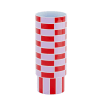 Vase céramique tube à damier rouge 31cmx12,5cm