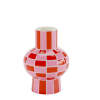 Vase céramique motif damier Rouge 20cmx15cm