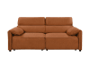 Canapé droit 3 places avec assises coulissantes en tissu - Terracotta