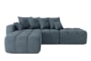 Canapé d'angle gauche convertible en tissu 5 places bleu gris