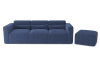 Canapé droit en tissu 4 places bleu nuit