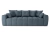 Canapé droit convertible en tissu 3 places bleu gris