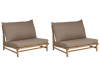Conjunto de 2 sillas de bambú madera clara y gris pardo