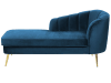 Chaise longue de terciopelo azul marino dorado derecho