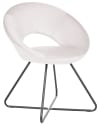 Chaise design en velours blanc cassé