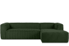 Modernes Ecksofa Rechts aus breitem Cordstoff, dunkelgrün