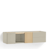 Console murale 2 portes, 2 tiroirs en bois L110cm beige