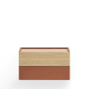 Table de chevet murale 2 tiroirs en bois rouge brique