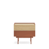 Table de chevet 2 tiroirs en bois rouge brique