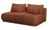 Couch mit Schlaffunktion, Chenille-Bezug in Kupferbraun