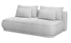 Couch mit Schlaffunktion, Chenille-Bezug in Grau