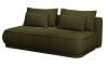 Couch mit Schlaffunktion, Chenille-Bezug in Olivgrün