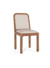 Conjunto de 2 sillas de madera de acacia y tela beige