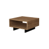 Table basse carrée bois chêne et anthracite