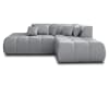 Canapé modulable 4 places angle droit en tissu gris