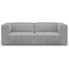 Canapé modulable 3 places en velours côtelé gris clair