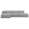Canapé d'angle gauche modulable 6 places en velours côtelé gris clair