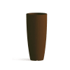 Vaso alto tondo in resina tinta unita da giardino cm Ø 33x70h marrone
