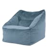 Riesen Sitzsack-Sessel aus Samt, Mineralblau