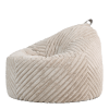 Pouf fausse fourrure côtelée beige/naturel