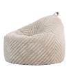 Sitzsack-Sessel aus geripptem Kunstfell, Ivory