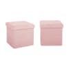 Set di 2 sgabelli bambini in bouclé rosa