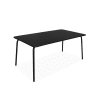 Table de jardin en métal 160x90cm coloris noir