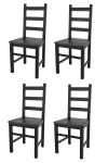 Set 4 sedie struttura e seduta in faggio color anilina nera
