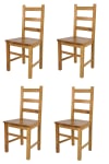 Set 4 sedie struttura e seduta in faggio color rovere