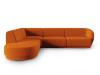 Canapé d'angle gauche modulable 5 places en velours terracotta