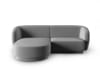 Canapé d'angle gauche modulable 3 places en velours gris
