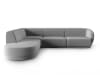 Canapé d'angle gauche modulable 5 places en velours gris