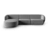 Canapé d'angle gauche modulable 4 places en velours gris