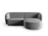 Canapé d'angle droit modulable 3 places en velours gris
