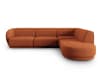 Canapé d'angle droit 5 places en tissu chenille Terracotta
