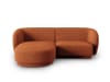 Canapé d'angle gauche modulable 3 places en chenille Terracotta