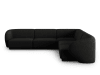 Canapé d'angle modulable symétrique 6 places en tissu chenille noir