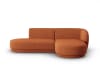Canapé d'angle droit modulable 4 places en chenille Terracotta