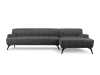 Canapé d'angle droit 5 places en velours gris foncé