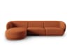 Canapé d'angle gauche modulable 4 places en chenille Terracotta