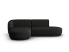 Canapé d'angle modulable gauche 4 places tissu chenille noir