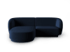 Canapé d'angle gauche modulable 3 places en velours bleu roi