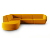 5-Sitzer modulares Ecksofa links aus Samt gelb
