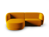 Canapé d'angle gauche modulable 3 places en velours jaune