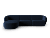 Canapé d'angle gauche modulable 4 places en velours bleu roi
