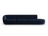 Divano modulare destro 4 posti in velluto blu reale