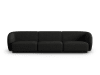 3-Sitzer modulares Sofa aus Chenille-Stoff mischung schwarz
