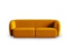 Canapé modulable 2 places en velours jaune