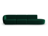 Divano modulare destro 4 posti in velluto verde bottiglia